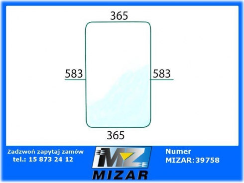 Szyba dzielona L/P Fiat CS 2 3 4 5 6 8 9 zielona 5117688-31984