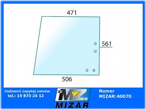 Szyba boczna przednia Fritzmeier zadasz. M200 201 -31924