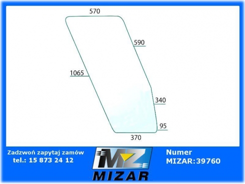 Szyba drzwi prawa Fiat CS 2 3 4 5 6 8 9 zielona 5117683-31986