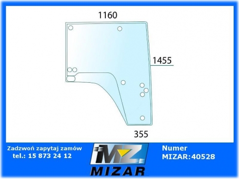 Szyba drzwi prawa John Deere 7630 7730 7830 7930 R537496 R182009-31939