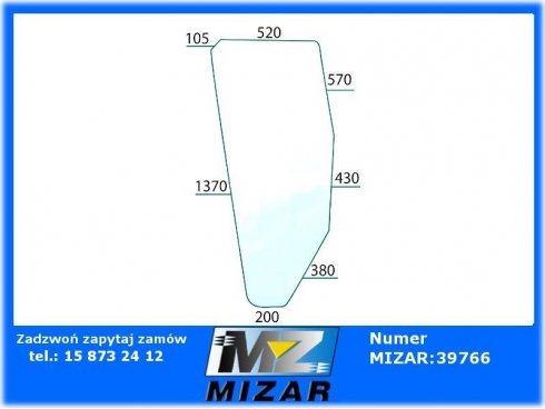 Szyba drzwi lewa Fiat CS 14 15 16 17 18 19 5124414-31993