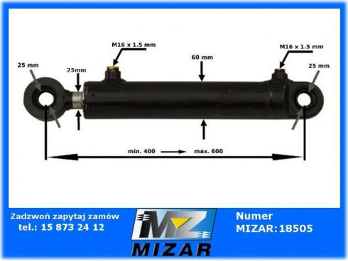 SIŁOWNIK HYDRAULICZNY UKŁADU KIEROWNICZEGO MTZ PROSTY C50252000117-31978