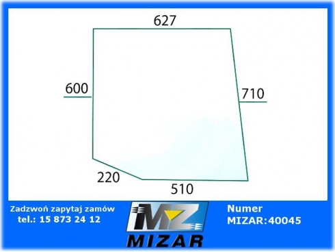 Szyba dzielona górna L/P Ford 2610 2910 3910 4110 83932000-32053