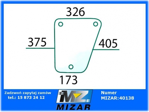 Szyba dzielona L/P JD MC 940 1040 1140 1550 L57280-32095