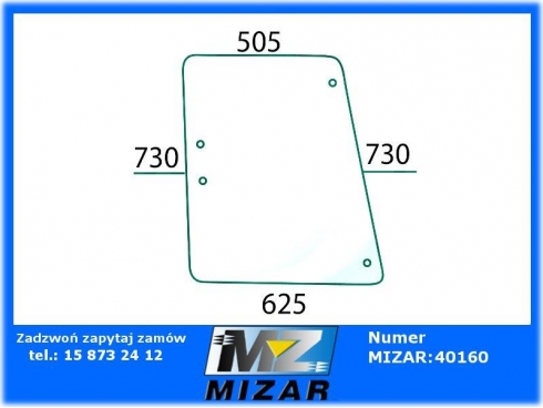 Szyba boczna L/P 4-otw. JD MC1 CC2 1550 L61159-32123