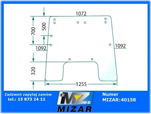 Szyba przednia JD MC1 CC2 1550 1640 1750 AL71287-32121