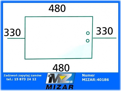 Szyba tylna dolna regulowana John Deere zielona AL28609 L32955-32180