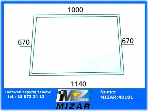 Szyba tylna bez profilu aluminiowego John Deere 880248-32179