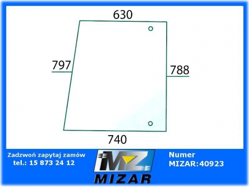 Szyba boczna 2-otw. L/P zielona Renault 891 891S 7700669194-32568