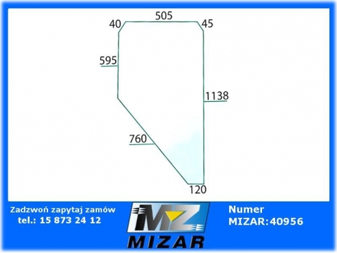 Szyba boczna L/P zielona Renault 461 551 651 7701350531-32577