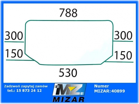 Szyba tylna dolna Renault TX TS seria TZ zielona 7700007528-32525