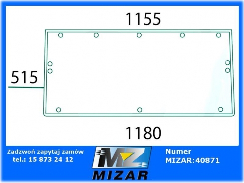 Szyba tylna górna Renault od roku 04/1985 zielona 7700017670-32500