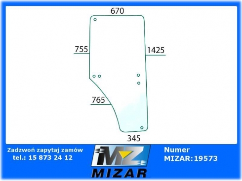 SZYBA DRZWI PRAWA JOHN DEERE SERIA 6000 L169103 886606-32609