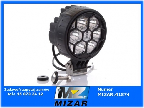 Lampa robocza Led 12V 24V z kratką 1500Lm okrągła Wesem-32692