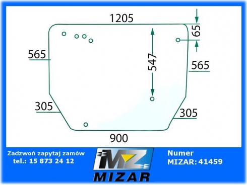 Szyba tylna Zetor 7520 7540 8520 8540 9520 9540 10368441 10.368.441-32770