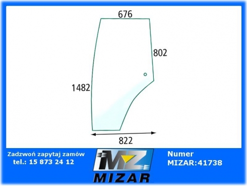 Szyba drzwi prawa Zetor 3321 3341 4321 4341 5321 53369091 53.369.091-32788