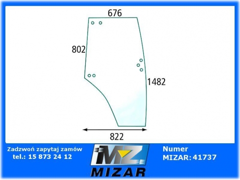 Szyba drzwi lewa Zetor 3321 3341 4321 4341 5321 53369088 53.369.088 bezbarwna-32787