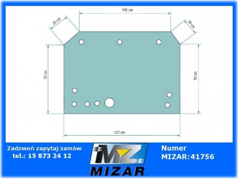 Szyba tylna Zetor Proxima 6421 6441 7421 7441 53369201 53.369.201 przyciemniana-32854