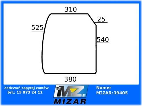 Szyba przednia dolna lewa Fendt 207 208 209 210 334810010600-32888