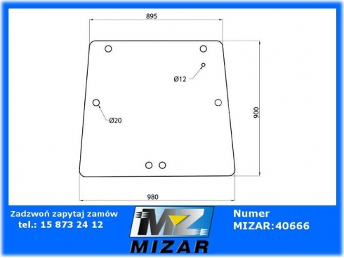 Szyba tylna zielona Massey Ferguson 3050 3060 3065 3070 3080 3085 3090 3095 3115 3120 3125 3610 3630 3635 3645 3650 3655