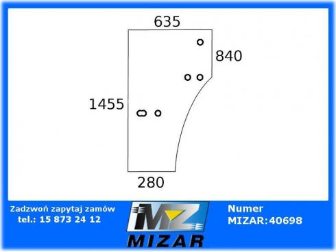 Szyba drzwi prawa Massey Ferguson 3615 3625 3635 VA206264-32992