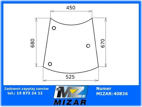 Szyba narożnikowa tylna lewa wystawiana New Holland T4.55 T4.65 T4.75 84224147-33013