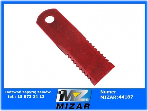 Nóż sieczkarni zębaty Claas 173x50x3mm fi 18mm Dominator Lexion Medion RS51123 0652940 065294.0 AGV-35151