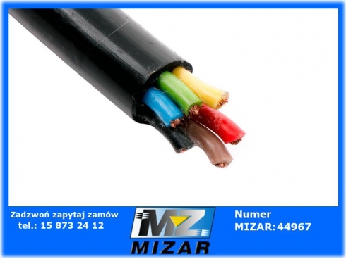 Przewód YLYS 6x1mm2 + 1x1,5mm2 czarny 7-żyłowy do instalacji w przyczepach 1mb-36553