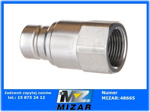 Szybkozłącze hydrauliczne suchoodcinające rozmiar 3/4" wtyczka gw. 1" BSP gwint wewnętrzny ISO16028 Waryński-38149