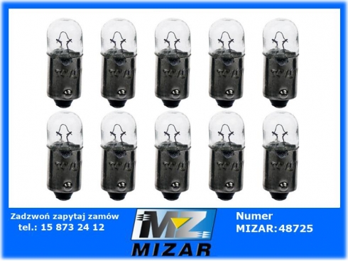 Żarówka T4W 12V 4W BA9S homologacja E11 10szt.-38267