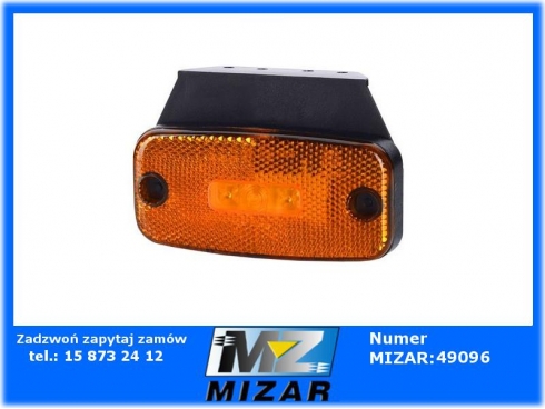 Lampa obrysowa 3 LED 12V 24V z odblaskiem podwieszana pomarańczowa Horpol-38549