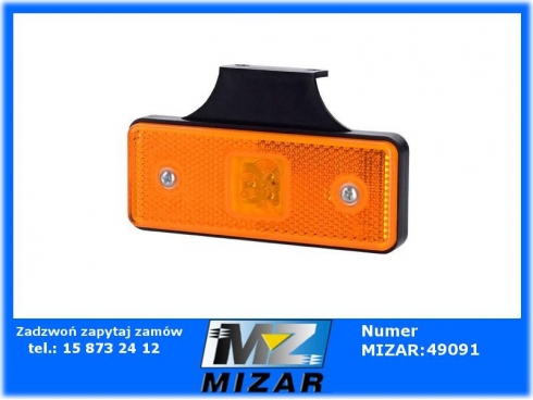 Lampa obrysowa 3 LED z odblaskiem wieszakiem i mocowaniem 12V 24V pomarańczowa Horpol-38544