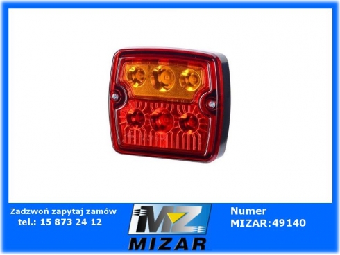 Lampa tylna zespolona trzyfunkcyjna kwadrat 12 LED 12V 24V Horpol-38594