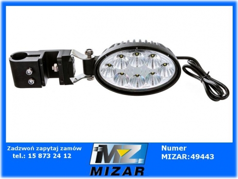 Lampa robocza 8 Led 3W 12V 24V E4 2400Lm z uchwytem-38977