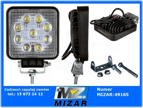 Lampa robocza halogen LED 27W 9x3W 12V 24V -39140