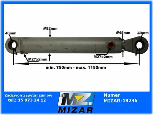 SIŁOWNIK HYDRAULICZNY DWUSTRONNY CJ2*F80/45*400 TROLL-39657