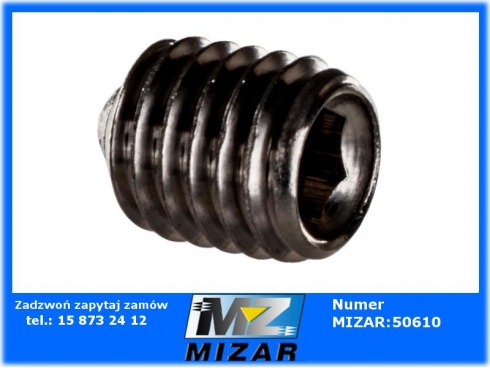 Wkręt dociskowy z końcem ostrym A4 M8x10mm-40186