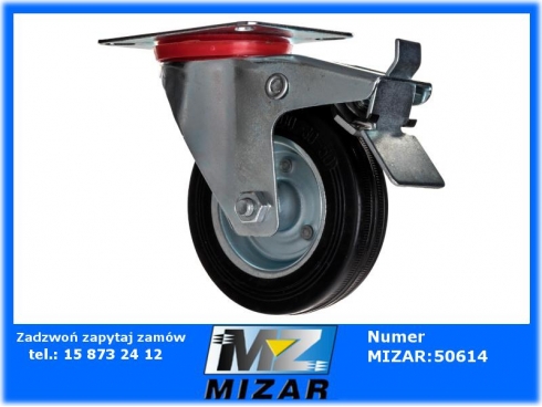 Koło metalowo gumowe skrętne hamulec 100mm Gopart-40239