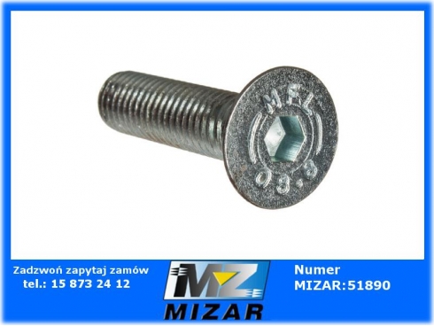 Śruba z łbem stożkowym płaskim na imbus M10x40 kl 8.8-41014