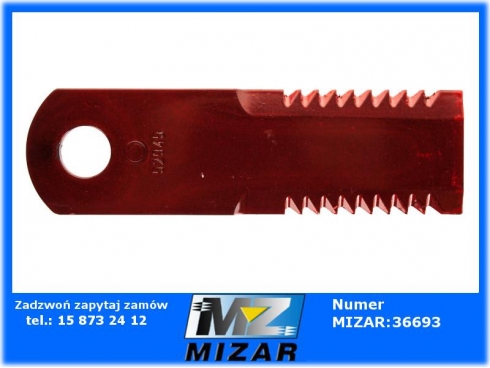 Nóż sieczkarni New Holland 173mm ryflowany 525525110 80482380 87318316 87318316-I 87318316I-41391