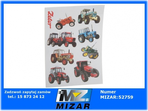 Naklejka z modelami ciagników Zetor-41766