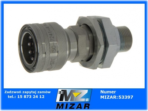 Szybkozłącze hydrauliczne gniazdo long z eliminatorem ciśnienia M22x1,5 gwint zewnętrzny Euro 504900 ISO 7241-A 9199