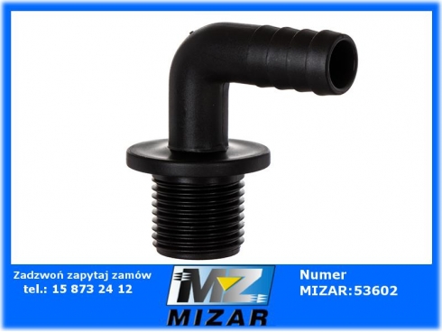 Kolano 90' z gwintem zewnętrznym 1/2" na wąż 12,5mm do filtrów międzysekcyjnych -43224