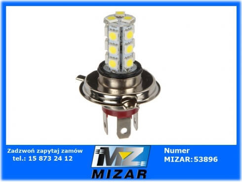 Żarówka 12V H4 4,3W 18x Led SMD5050 biała brak homologacji, OFFROAD-43532