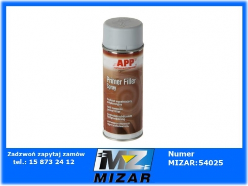 Podkład wypełniający antykorozyjny jasnoszary 400ml APP Primer Filler Spray 020721-43730