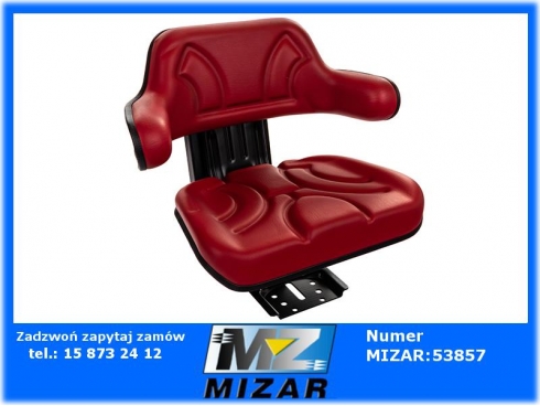 Siedzenie dzielone PVC z podłokietnikami czerwone C-330 C-360-43903