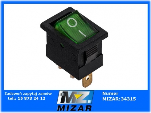 Przełącznik MK1011 poświetlany zielony 15A 12V DC-44236