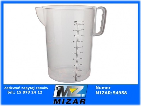 Naczynie pomiarowe miarka kubek z uchwytem 5l Gustav MG05000B-44386