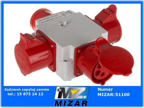 Rozgałęźnik siłowy 3x gniazdo 5x32A IP 44 Nr 407 Tarel-45036