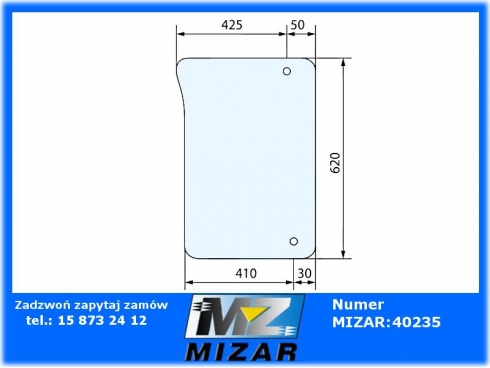 Szyba przednia dolna L John Deere 6020 6120 6220 L213349 L171333-45264